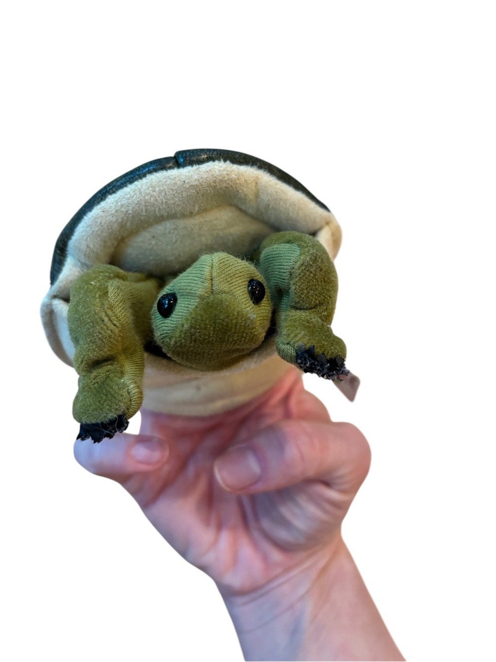 Folkmanis Turtle Finger Puppet Toy Plushie Cute 5”